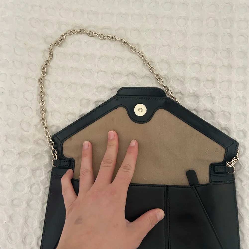 Banana Republic Black Clutch with Silver Accent
